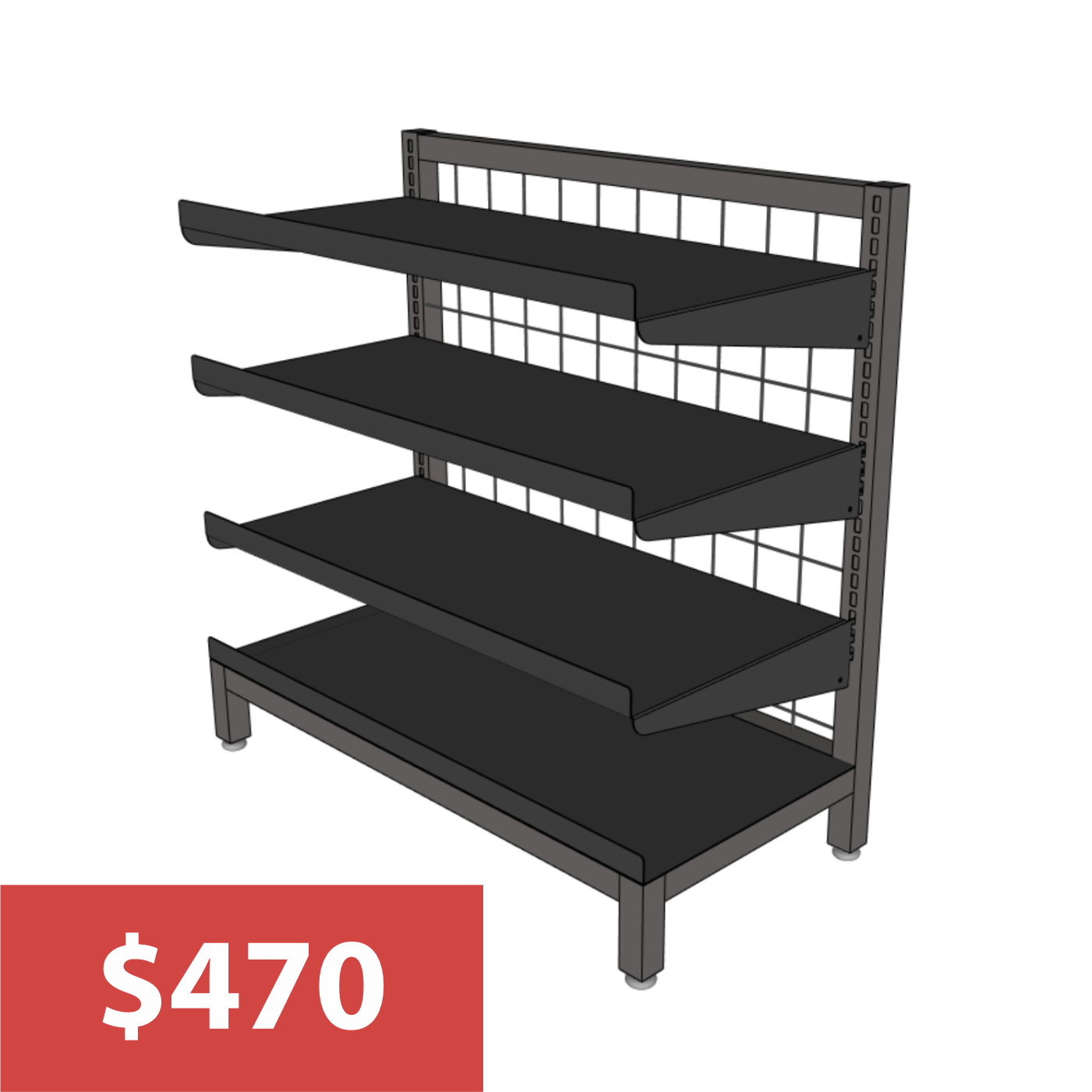 END CAP WITH 3 SHELVES