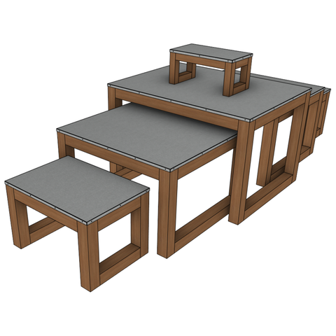 Set of 5 Tables With Riser Set of 5 Tables With Riser