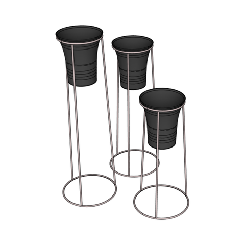 Set of 3 Floral Cone Stands