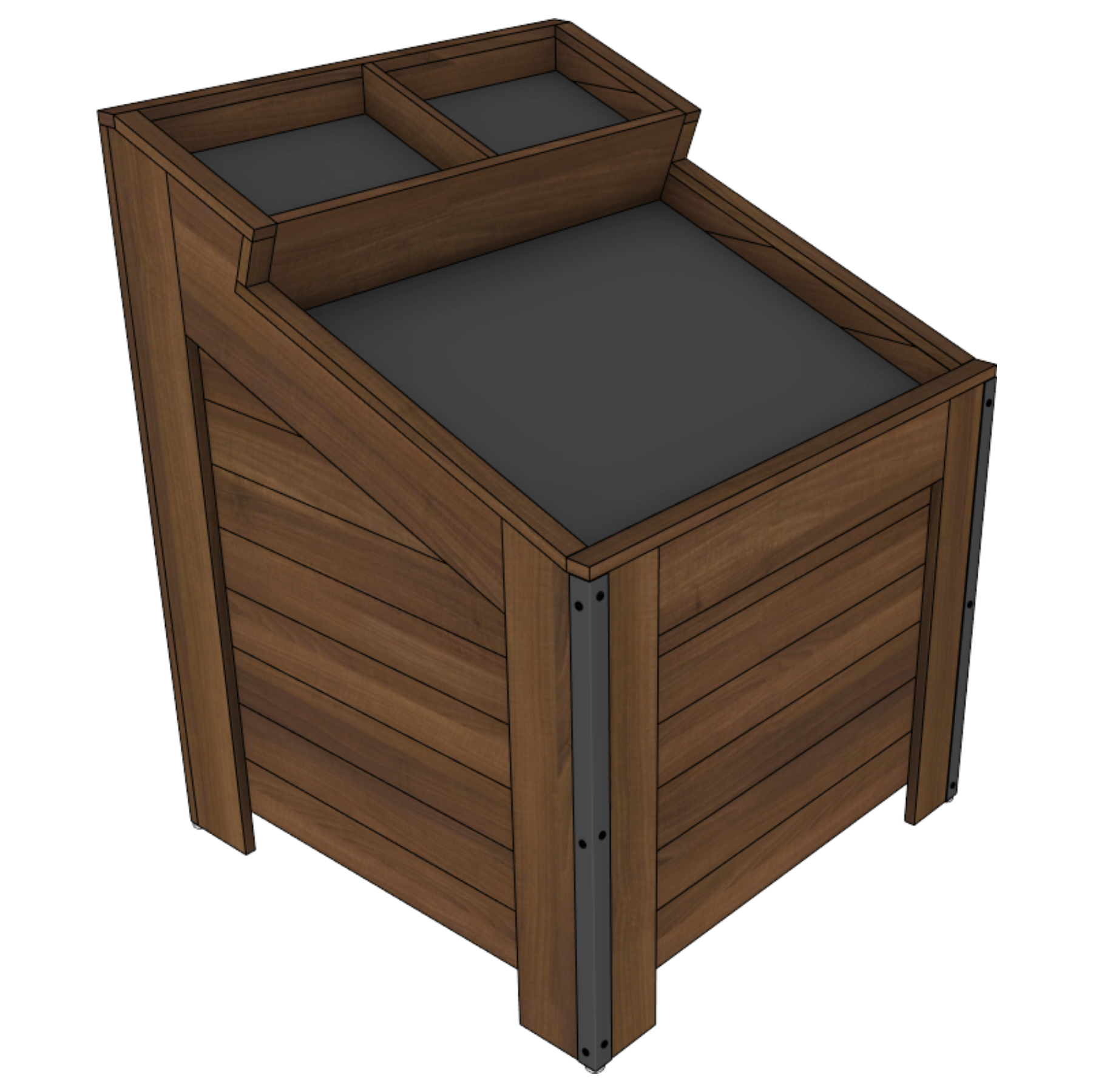 Divided Slant Top Orchard Bin