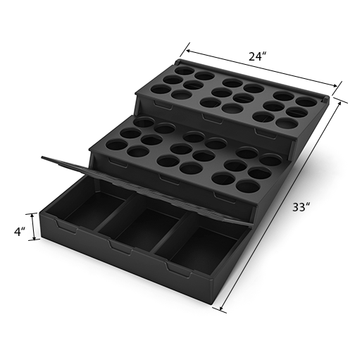 Produce Display Tray | Refrigerated Display | The Marco Company - 9 Pocket Asparagus/Herb Display VEG-65 3" BK