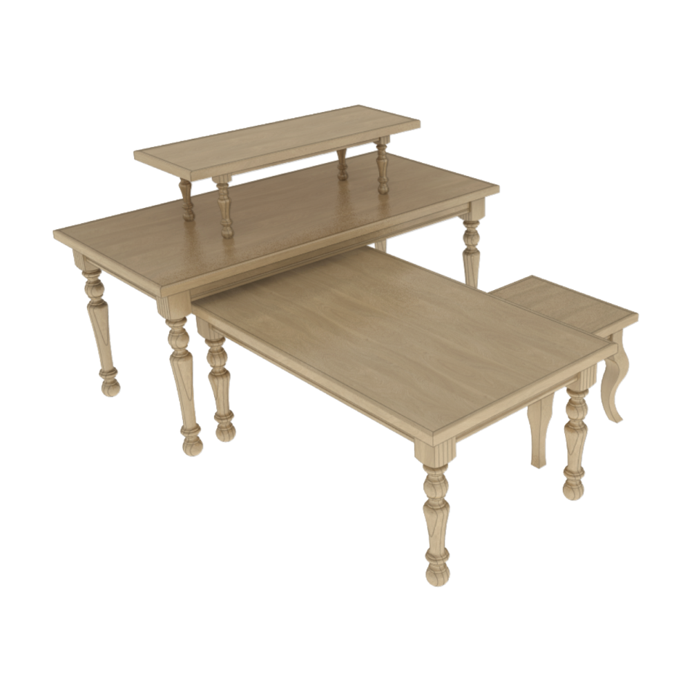 Set of 3 Decorative Wood Tables