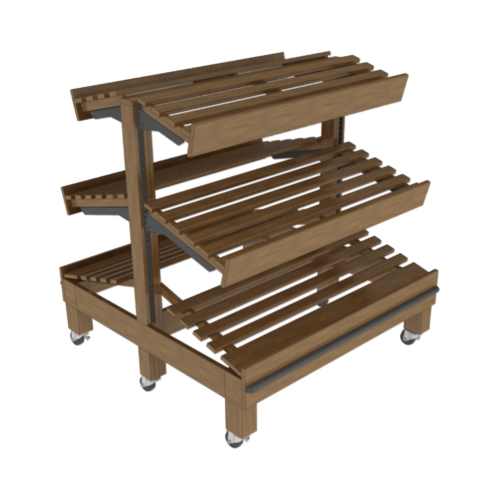 3-Shelf Double Sided Display