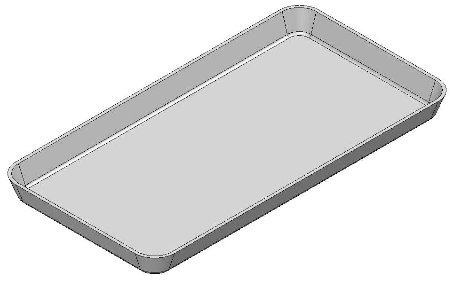 Plastic Deli Tray - 7"W X 14"D X 1"H