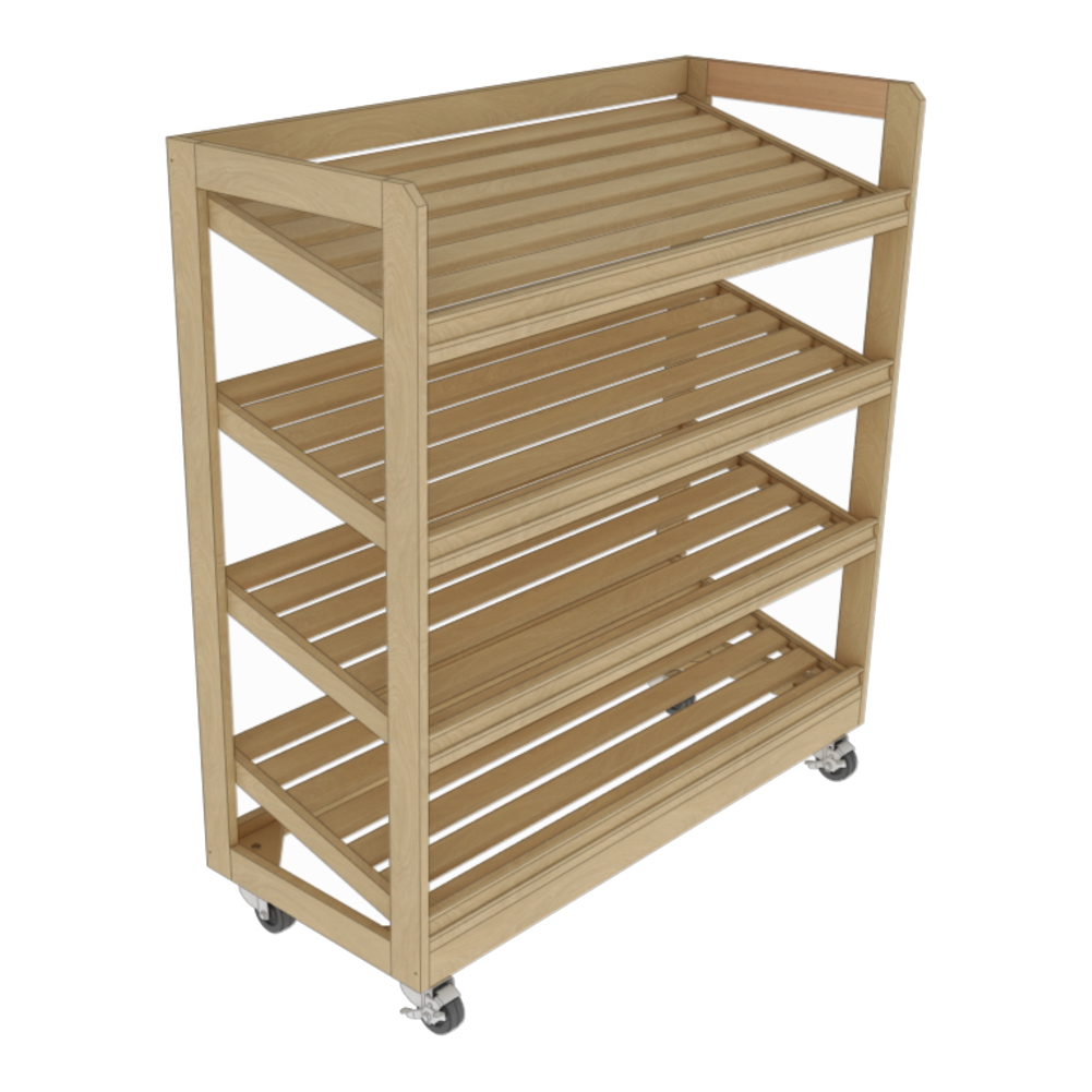 4-Shelf Bakery Roll Around Rack with Fixed Shelves