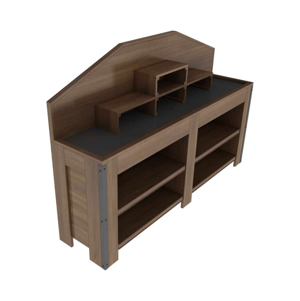 76 1/2" Produce End Cap With Wooden Riser