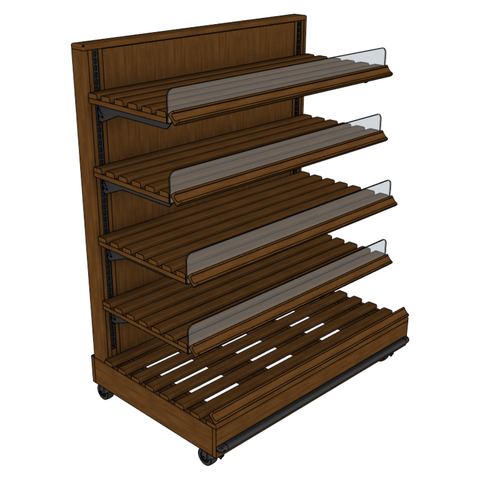 Solid Back 4-Shelf Inline Displays