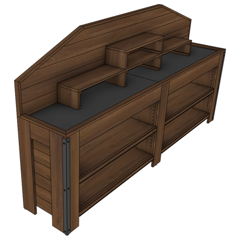 96" Produce End Cap With Wooden Riser