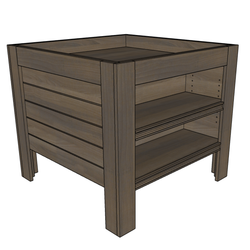 36" X 36" Orchard Bin with Shelves