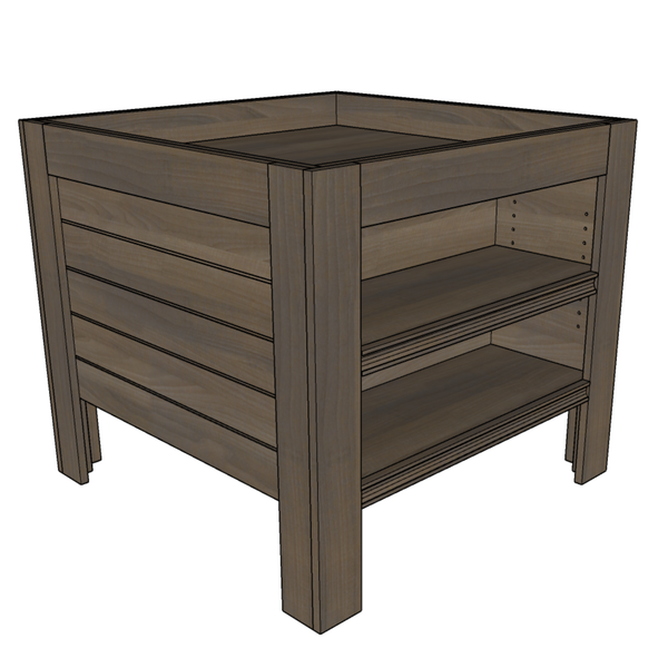 36" X 36" Orchard Bin with Shelves