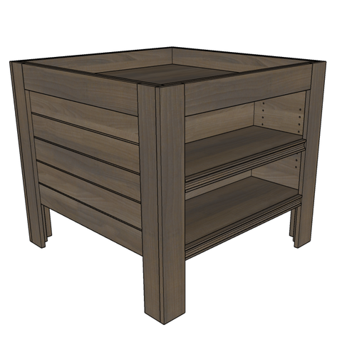 36" X 36" Orchard Bin with Shelves