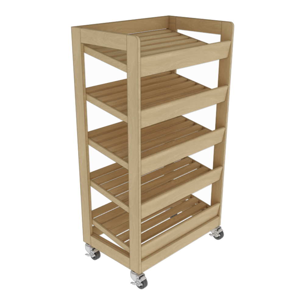 5-Shelf Bakery Roll Around Rack with Fixed Shelves