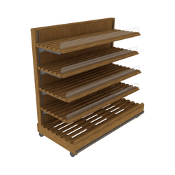 Solid Back 4-Shelf Inline Displays