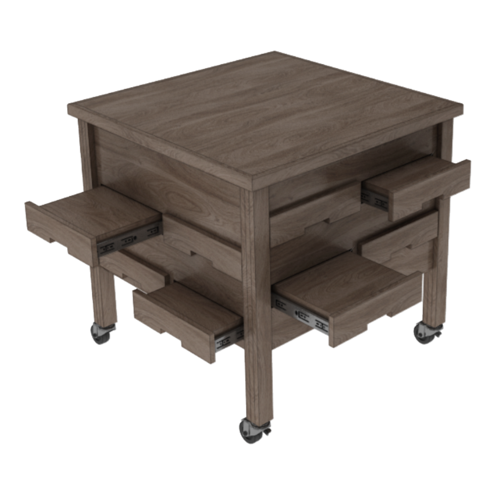 4-Way Pull-Out Square Table