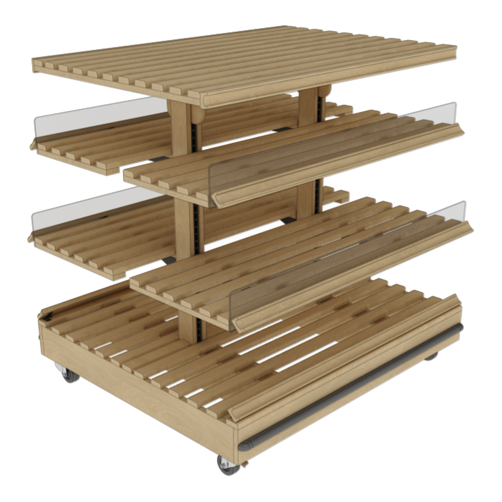Bakery Center Rack with Slatted Shelves