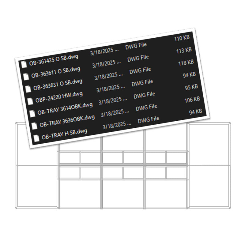 List of DWG files with metadata on a computer screen