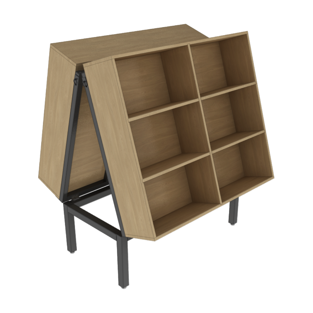 Double Sided Slanted Crate Display