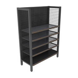 4-Shelf End Cap With Hooks