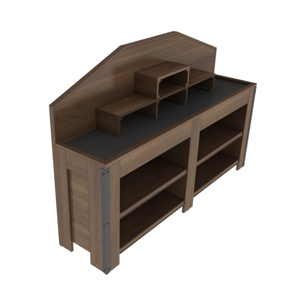 76 1/2" Produce End Cap With Wooden Riser