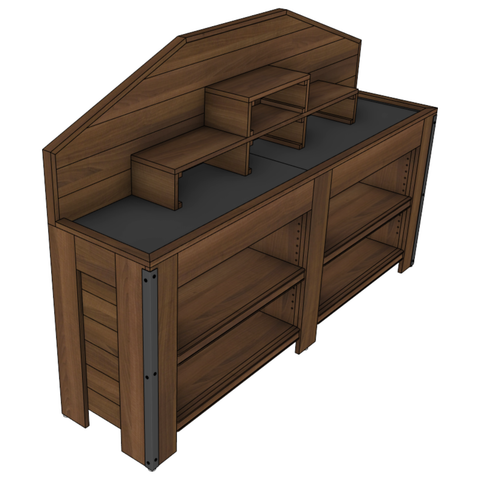 76 1/2" Produce End Cap With Wooden Riser