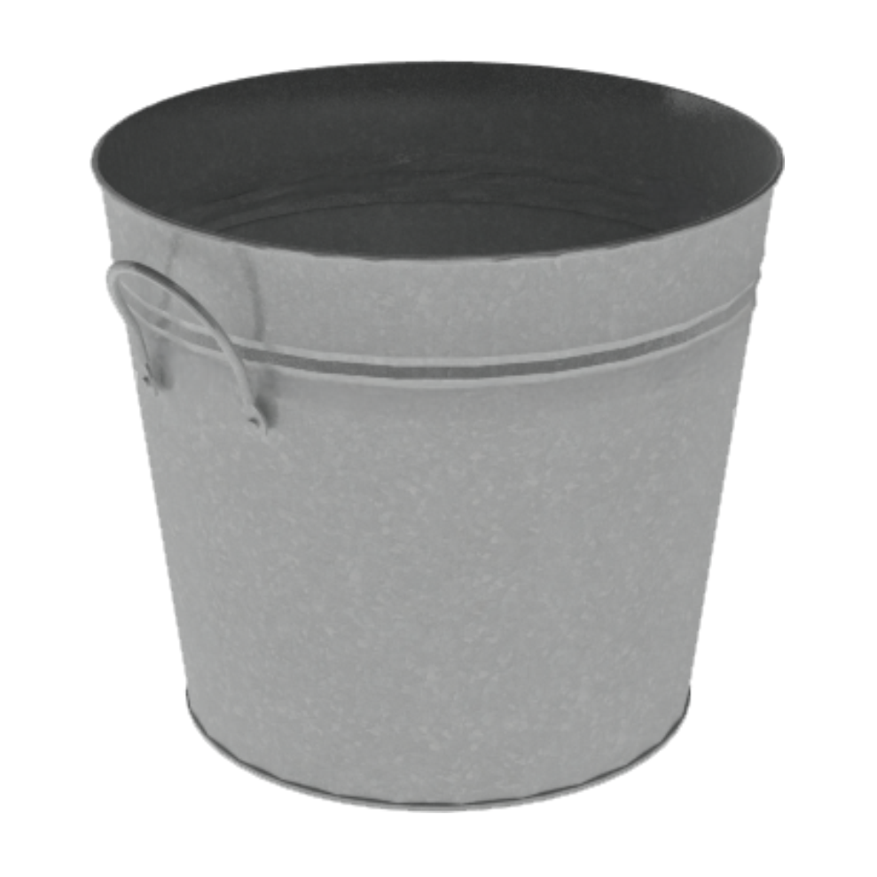 11 ½” X 10” Galvanized Metal Bucket
