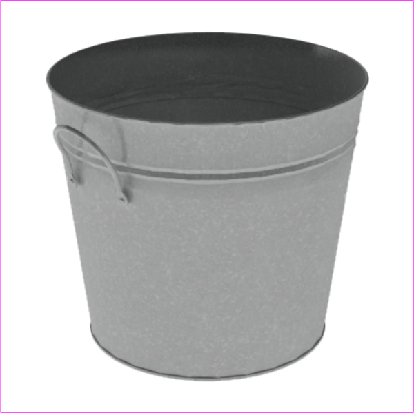 11 ½” X 10” Galvanized Metal Bucket