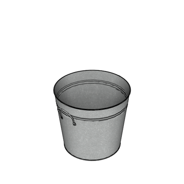11 ½” X 10” Galvanized Metal Bucket