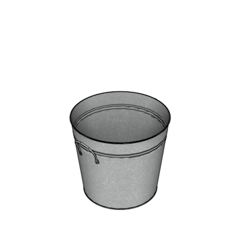 11 ½” X 10” Galvanized Metal Bucket