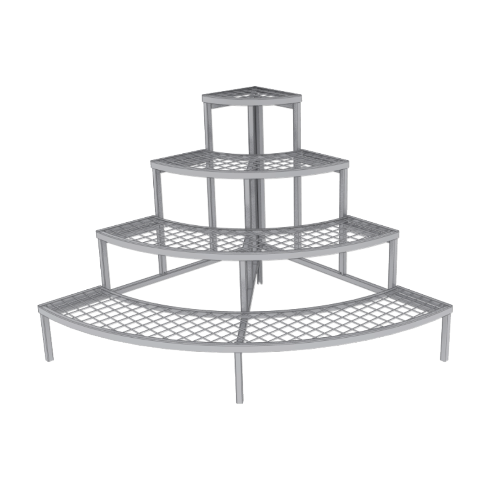 4-Step Metal Display – Quarter Round