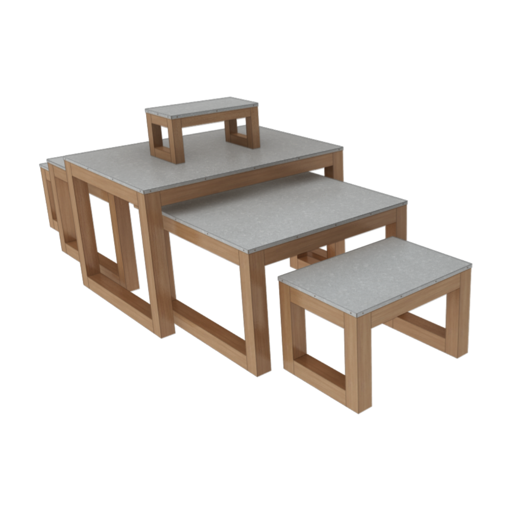 Set of 5 Tables With Riser