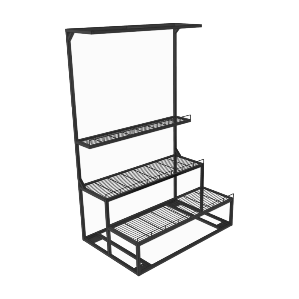 3-Step Metal Display With Canopy