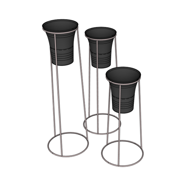 Set of 3 Floral Cone Stands