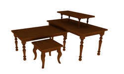 Set of 3 Decorative Wood Tables
