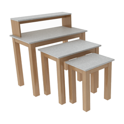 Set of 3 Galvanized Metal Tables