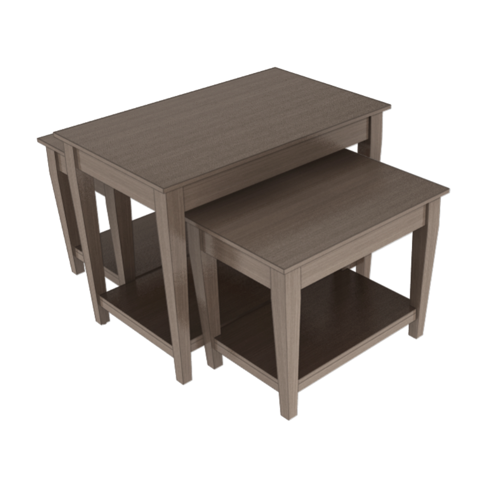 Set of 3 Tables With Shelves