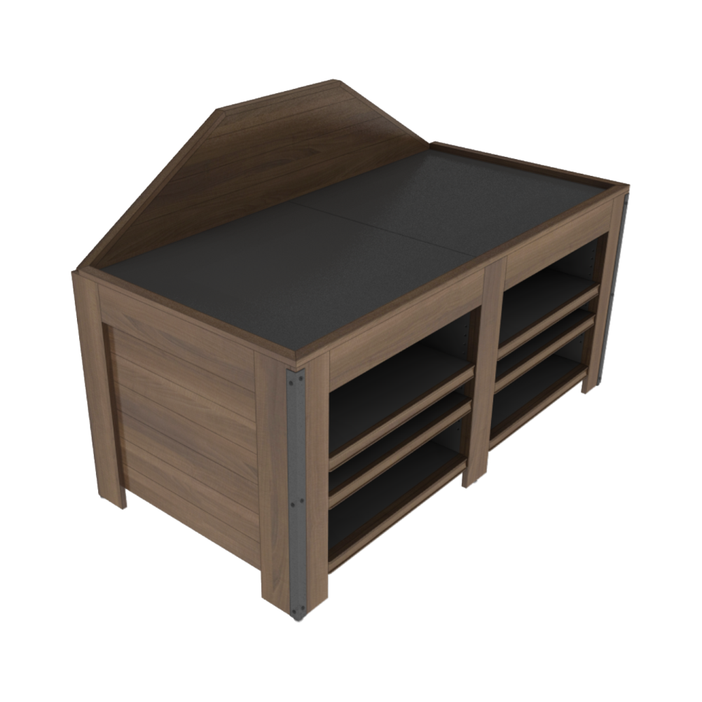Produce End Cap With Shelves