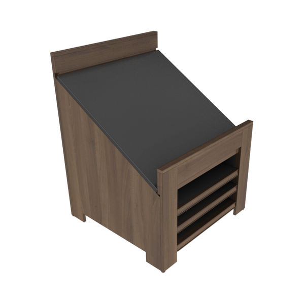 Slant Top Orchard Bin With Shelves - Center