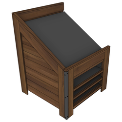 Slant Top Orchard Bin With Shelves - Left
