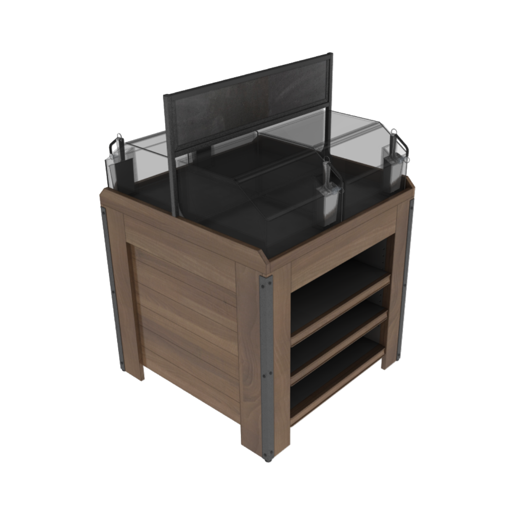 Bulk Orchard Bin With Shelves