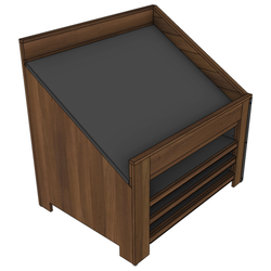 48" Slant Top Orchard Bin With Shelves - Right
