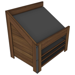 48" Slant Top Orchard Bin With Shelves - Left
