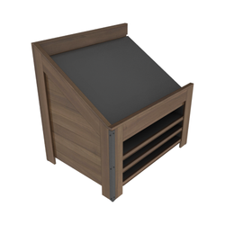 48" Slant Top Orchard Bin With Shelves - Left