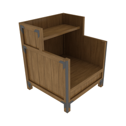 Open Bulk Orchard Bin With Shelf
