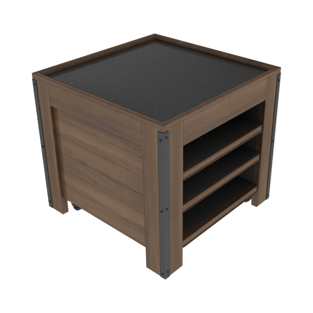 36" X 36" Orchard Bins With 2 Shelves