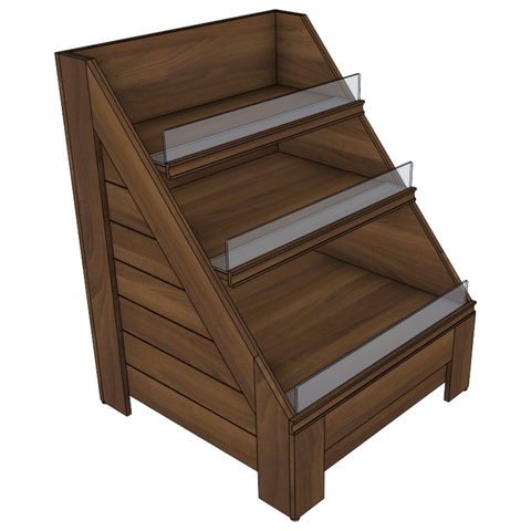 Slanted 3-Shelf Orchard Bin - Center or Stand Alone
