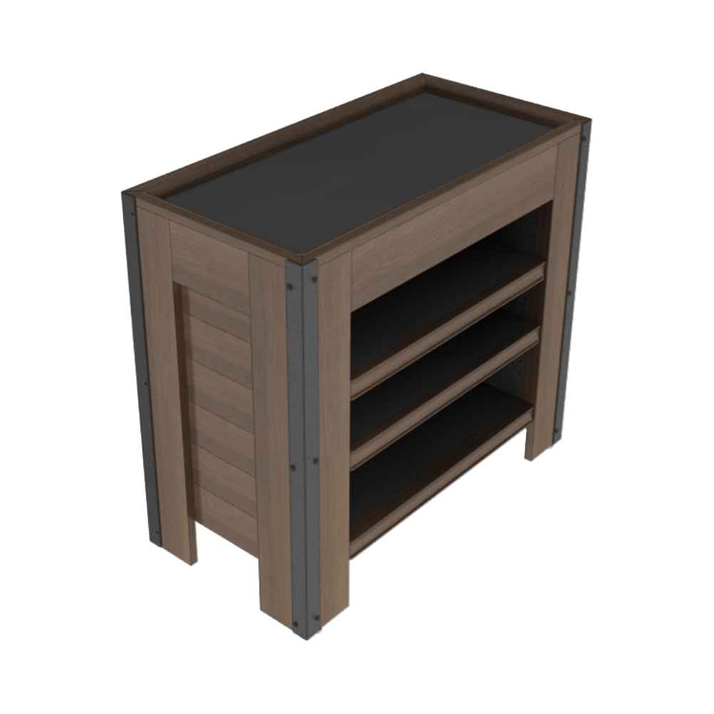 Tall 36" X 18" Orchard Bin With Shelves