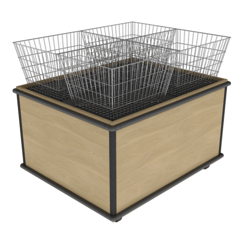 Quad Chrome Basket Bin