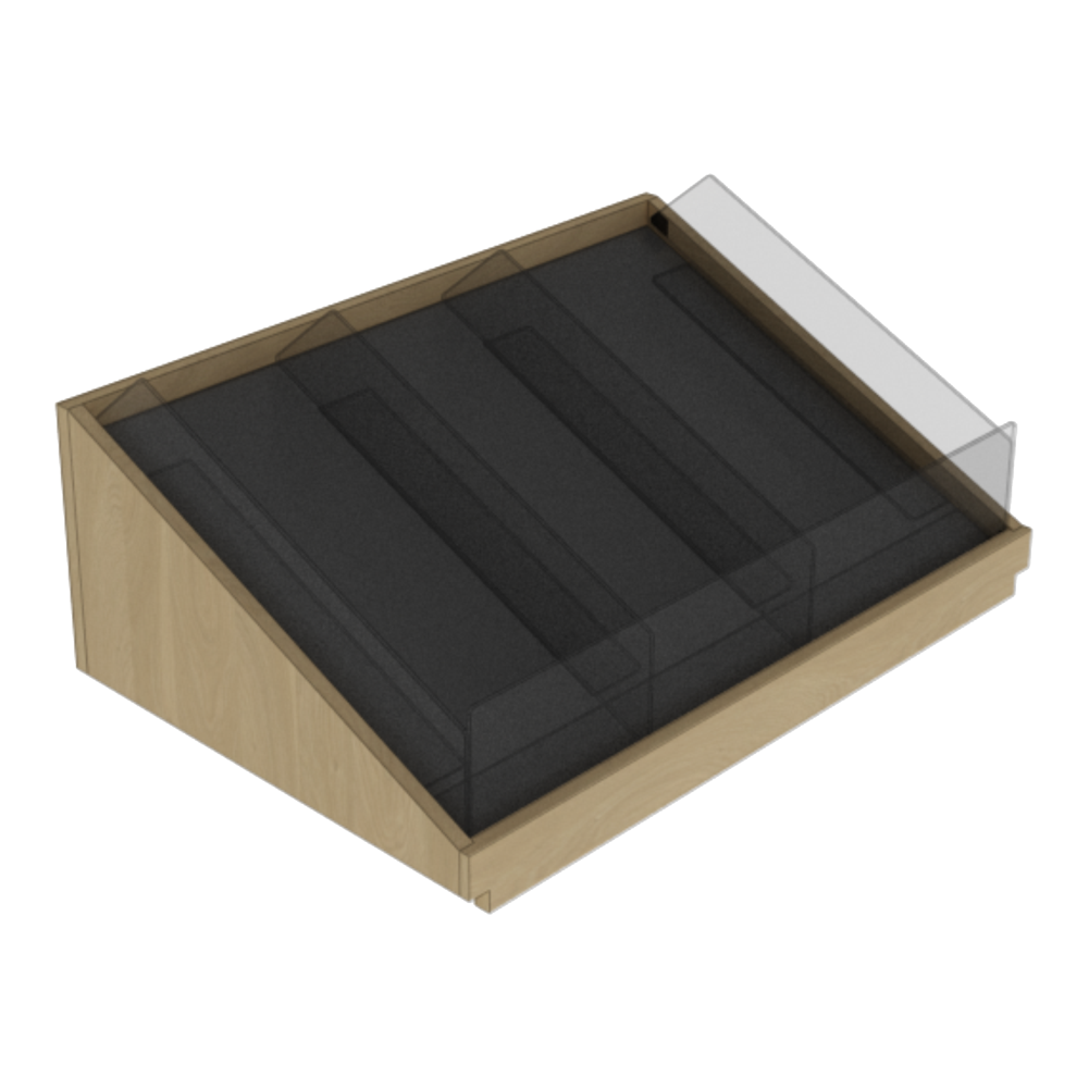 Slant Bin Topper with Removable Acrylic Dividers