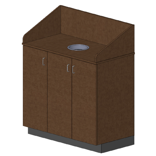 3 Door Trash Receptacle